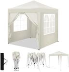 WOLTU Faltpavillon 2x2m Pop up Pavillon mit 4 Seitenw&auml;nden Beige