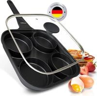 endusor Spiegeleipfanne induktionsgeeignet mit Deckel (27cm) - Eierpfanne &...