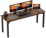 HOMCOM Schreibtisch mit Industrie-Design 180 x 60 x 75 cm Rustikal Braun