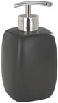 Wenko 20021100 Seifenspender Faro - Keramik, 410 ml, 8 x 15.5 x 8 cm, schwarz