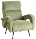 Beliani Sessel aus Cord gr&uuml;n mit schwarzen Beinen Retro Stil Svalov