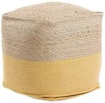 Beliani Boho Pouf Baumwolle Jute quadratisch beige/gelb Kirama
