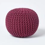 Homescapes Pouf Strickpouf rundes Bodenkissen, Sitzpouf 35 x 40 cm, gepolsterter