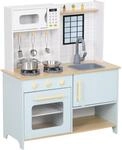AIYAPLAY Kinderk&uuml;che Spielk&uuml;che mit Mikrowelle Herd Backofen ab 3+ Blau 