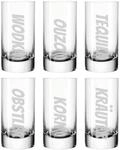 LUXENTU Schnaps-Ensemble 6er Set | 50 ml | Stamper Schnapsgl&auml;ser mit gravierten