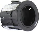 Evoline One Einbau Steckdose mit Abdeckring &oslash; 59 mm 230V, Kunststoff schwarz