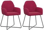 vidaXL Esszimmerst&uuml;hle 2 pcs Samt (V) Weinrot 55 x 50 x 84 cm, Moderne