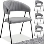 tectake&reg; Armlehnstuhl 4er Set, stylische Esszimmerst&uuml;hle mit pflegeleichtem