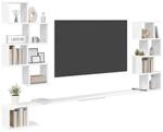 vidaXL Wandmontiertes TV-Regal Wei&szlig; 180 x 15 x 94 cm Holzwerkstoff