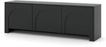 Lowboard Vento Schwarz, 3 T&uuml;ren Fernsehschrank B: 153,5cm H: 51cm T:35cm