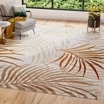 TAPISO Golden Teppich Wohnzimmer Kurzflor Schlafzimmer Luxuri&ouml;s Creme Gold...