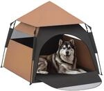 PawHut Haustierzelt Katzenzelt mit Meshfenster 120x120x106cm Dunkelbraun