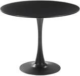 Beliani Esstisch schwarz 90 cm rund MDF-Platte Metall Boca