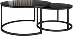 Vicco Couchtisch-Set Montreal, Schwarz Hochglanz, 77 x 77 cm