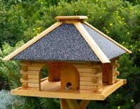 Futterhaus/Vogelhaus mit Strukturputzdach und Solarbeleuchtung, wahlweise mit...