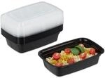 Relaxdays Meal Prep Boxen, 10er Set, 1 Fach, 1000 ml, mikrowellengeeignet,