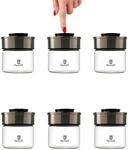 Vorratsglas Set 6x450 ml Vakuum Glasbeh&auml;lter Luftdicht Edelstahl Deckel