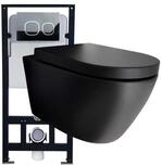 WC-Komplettpaket 43: WC B-8030R in Schwarz Matt und Soft-Close Sitz mit