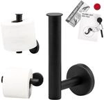 bremermann Bad-Serie Piazza Black - Toilettenpapierhalter 2in1 inkl. Klebeset,