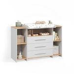 Livinity Wickelkommode Torino Wei&szlig;/Goldkraft Eiche