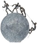 Casablanca Skulptur Lifting, Deko Figur Bronze, Grau, Kunstharz Statue Wohnzimmer,