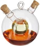 Relaxdays Essig- und &Ouml;lspender, 2 in 1, &Ouml;lflasche mit Korken, Essig und &Ouml;l in