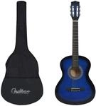 vidaXL Klassikgitarre f&uuml;r Anf&auml;nger mit Tasche Blau 3/4 36"