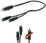 SCHWAIGER KHA4280 533 AUX Adapter Klinke 2x 3,5mm Klinkenbuchse auf 1x 3,5mm