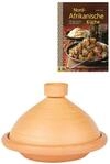 2er Set, Tajine Tagine Tuareg 36 cm + Nord-Afrikanische K&uuml;che Kochbuch
