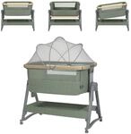 Kikka boo Beistellbett Nanna, 2 Matratzen, Schaukelstangen, Moskitonetz, R&auml;der,