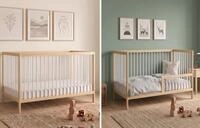 Kids Collective Babybett Kinderbett Gitterbett mit Rausfallschutz Baby Bett 