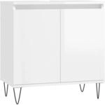 vidaXL Badschrank Hochglanz-Wei&szlig; 58x33x60 cm Holzwerkstoff