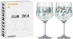 RITZENHOFF 3691004 Gin-Glas 700 ml - 2er-Set Kelch- Serie Schattenfauna, Vogel &