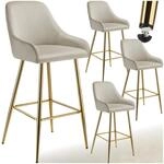 tectake&reg; Barhocker mit Lehne, Barhocker Samt Stuhl, Sitzhocker mit...