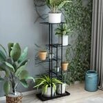 [en.casa] Pflanzregal Beek Standregal mit 4 Ablagen Blumenregal aus Metall