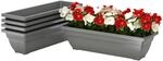Outsunny 5er Set Blumentopf aus Kunststoff stapelbar 59 x 21 x 16 cm Grau
