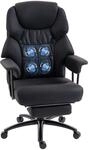HOMCOM B&uuml;rostuhl mit Massagefunktion Ergonomisch Liegefunktion Schwarz