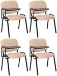 CLP 4er Set Stuhl Ken Mit Klapptisch Stoff I Gepolsterter Schulungsstuhl Mit