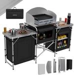 24MOVE&reg; Campingk&uuml;che Campo faltbar h&ouml;henverstellbar, Campingschrank Alu mit