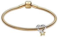 PANDORA Damen-Armband Gl&uuml;cksstern und Herz Goldfarben Starter-Set 68610 | mit