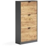 Vicco Schuhkipper Gizmo, Goldkraft Eiche/Anthrazit, 59 x 112 cm | mit 3 F&auml;chern
