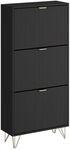 Vicco Schuhschrank Helge, Schwarz, 60 x 128.5 cm | 3 F&auml;cher, zur Aufbewahrung...