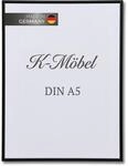 K-M&ouml;bel Bilderrahmen DIN A5 Aluminium - Made in Germany - Bilderrahmen schwarz...