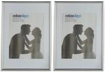 Relaxdays Bilderrahmen 2er Set, Din A4, Passepartout 15x20 cm, Glasscheibe,