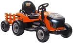AIYAPLAY Elektrischer Kinder Traktor mit Anh&auml;nger 2 Motor 3-5km/h Orange