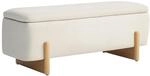 HOMCOM Sitzbank mit Stauraum, Sitztruhe 111 x 44 x 44,5 cm Cremewei&szlig;