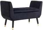 HOMCOM Sitzbank mit Stauraum Sitztruhe 107 x 42 x 65 cm, Schwarz