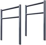 TRUTZHOLM 2x Fahrradanlehnb&uuml;gel mit Knieholm 115x75 cm Stahl pulverbeschichtet...