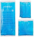 Relaxdays K&uuml;hlpads, 4er Set, 3 Gr&ouml;&szlig;en, Kalt Warm Kompressen, K&uuml;hlpacks Gel,