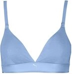 PUMA Women's Cotton Triangle Short Top, Light Blue, L